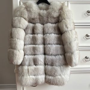 Luxurious Gray Fur Coat